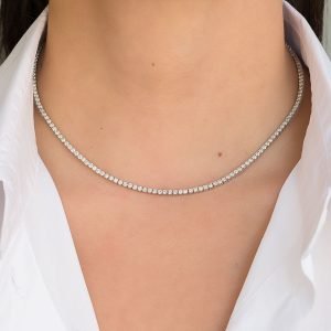 Riviera Four Prong Natural Diamond Tennis Necklace - Rupali Adani Fine Jewellery